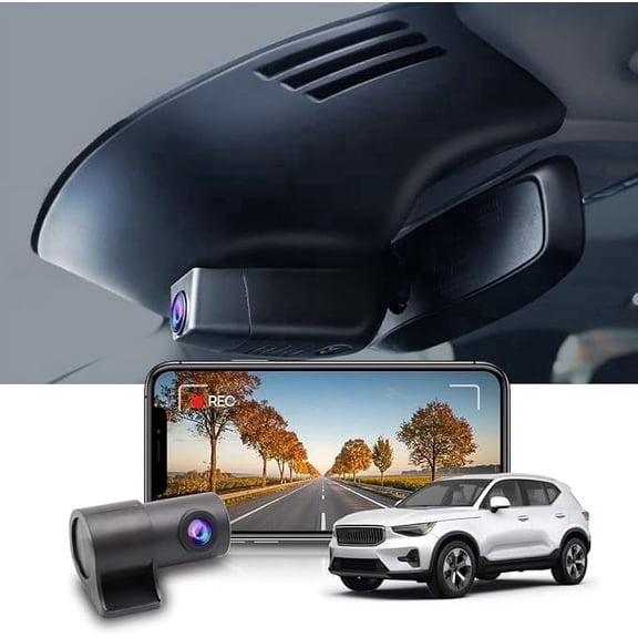 Fitcamx Front 4K Rear 1080P Dash Cam Suitable for Volvo XC40 T4 T5 (Model A, Confirm Cover Shape), OEM Look, 128GB Card
