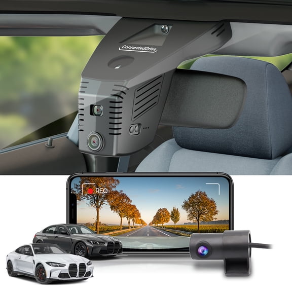 Fitcamx Front 4K+Rear 1080P Dash Cam for BMW 3 Series, M3, i3, 4 Series, M4, i4, M340i, M440i 2025-2026 (HD2-6728), 128GB Card