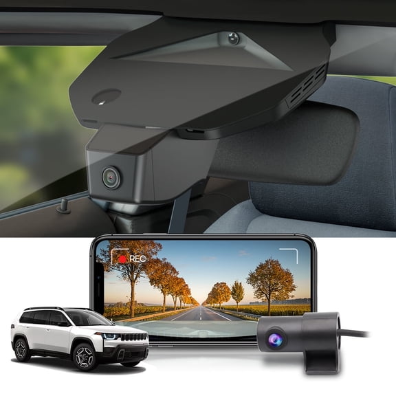 Fitcamx Front 4K+Rear 1080P Dash Cam for 2026 Jeep Cherokee & Grand Cherokee L (HD2-D9200), Integrated OEM Look, Easy to Use, 128GB Card