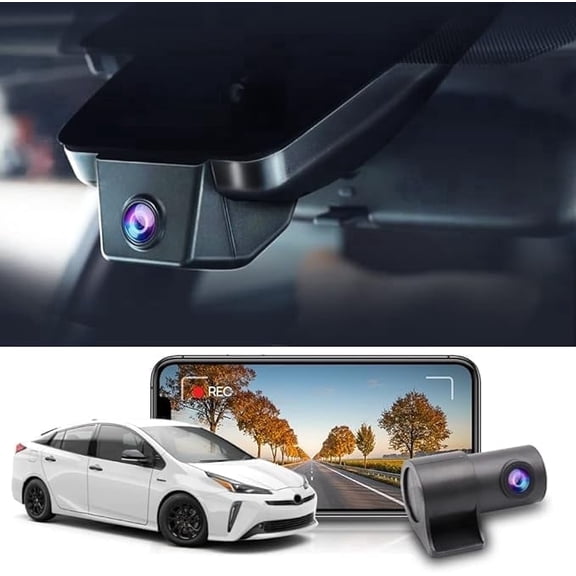 Fitcamx Front 4K and Rear 1080P Dash Cam Suitable for Toyota Prius LE Limited XLE Prime Hatchback 2018 2019 2020 2021 2022 (XW50), OEM Look, 128GB