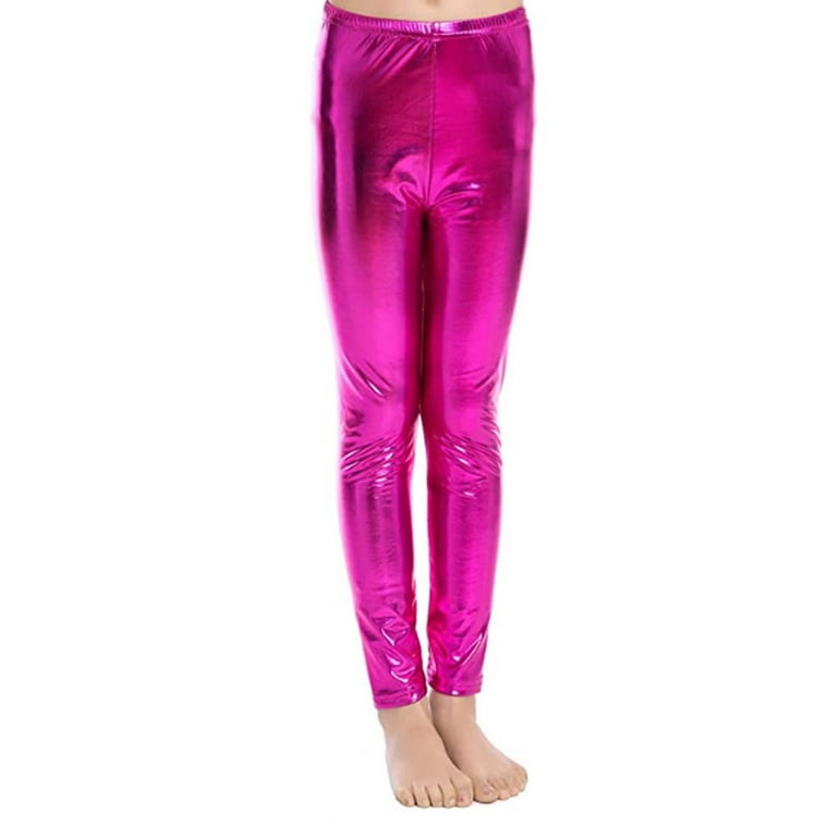 Fitcat Kids Toddler Girls Faux Leather Pants Shiny Strech Leggings