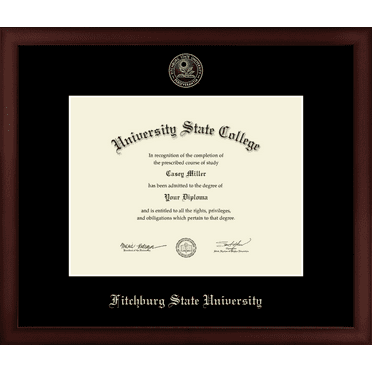 Fitchburg State University Diploma Frame, Document Size 11" x 8.5"