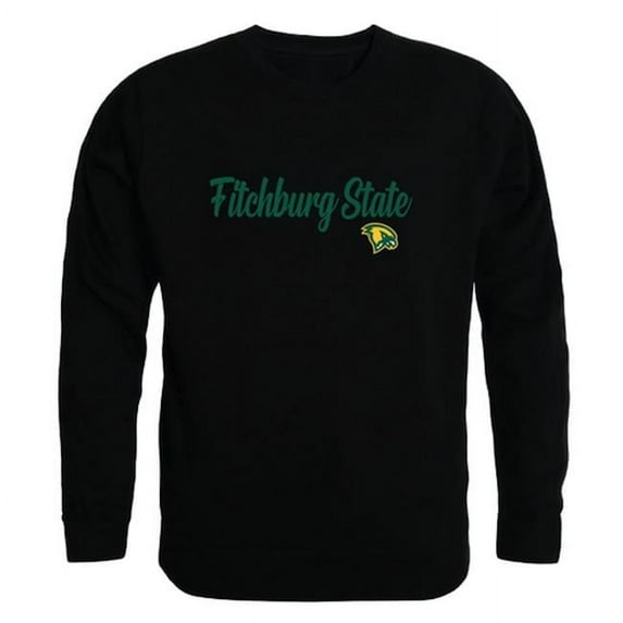 Fitchburg State University Falcons Script Crewneck Sweatshirt, Black - Medium