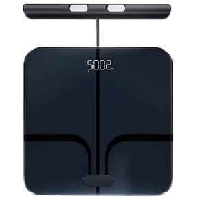 Fitdays Voice Broadcast Scale: 8-Electrode Glass Bioimpedance Body Fat Scale for Whole-Body Composition
