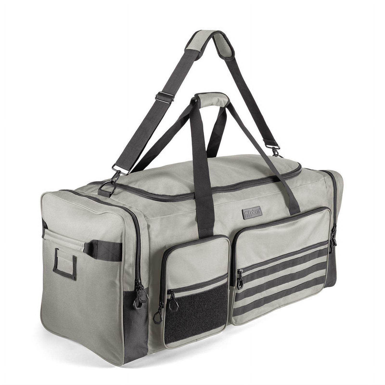Fitdom 130L 36" Heavy Duty Extra Large Sports Gym Equipment Travel Duffle Bag W/Adjustable Shoulder Strap & 7 Compartments. Perfect for Soccer Baseball Basketball Hockey Football, Team Coaches & More