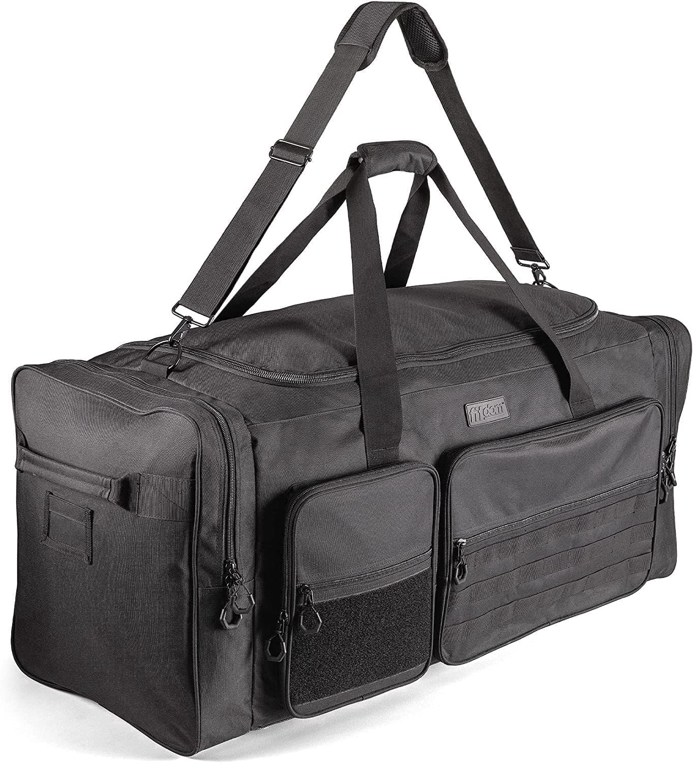 Fitdom 130L 36" Heavy Duty Extra Large Sports Gym Equipment Travel Duffle Bag W/Adjustable Shoulder Strap & 7 Compartments. Perfect for Soccer Baseball Basketball Hockey Football, Team Coaches & More