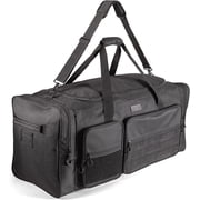Fitdom 130L 36" Heavy Duty Extra Large Sports Gym Equipment Travel Duffle Bag W/Adjustable Shoulder Strap & 7 Compartments. Perfect for Soccer Baseball Basketball Hockey Football, Team Coaches & More