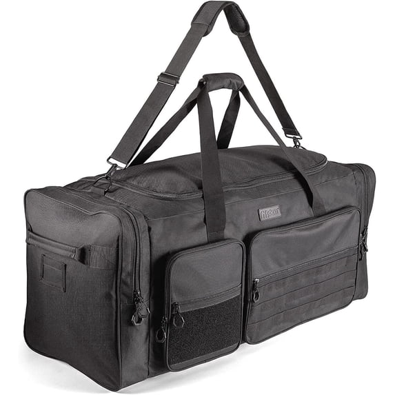 Fitdom 130L 36" Heavy Duty Extra Large Sports Gym Equipment Travel Duffle Bag W/Adjustable Shoulder Strap & 7 Compartments. Perfect for Soccer Baseball Basketball Hockey Football, Team Coaches & More