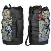 Fitdom Heavy Duty XL Soccer Mesh Nylon Equipment Ball Bag w/ Adjustable Shoulder Strap