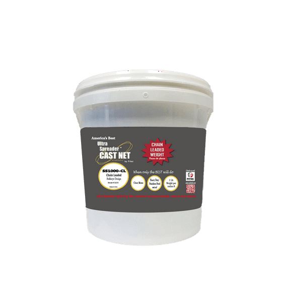 Fitec SS1000CL Super Spreader Chain weighted Net, Clear, 10' radius, 1" mesh, 1 Lb wts