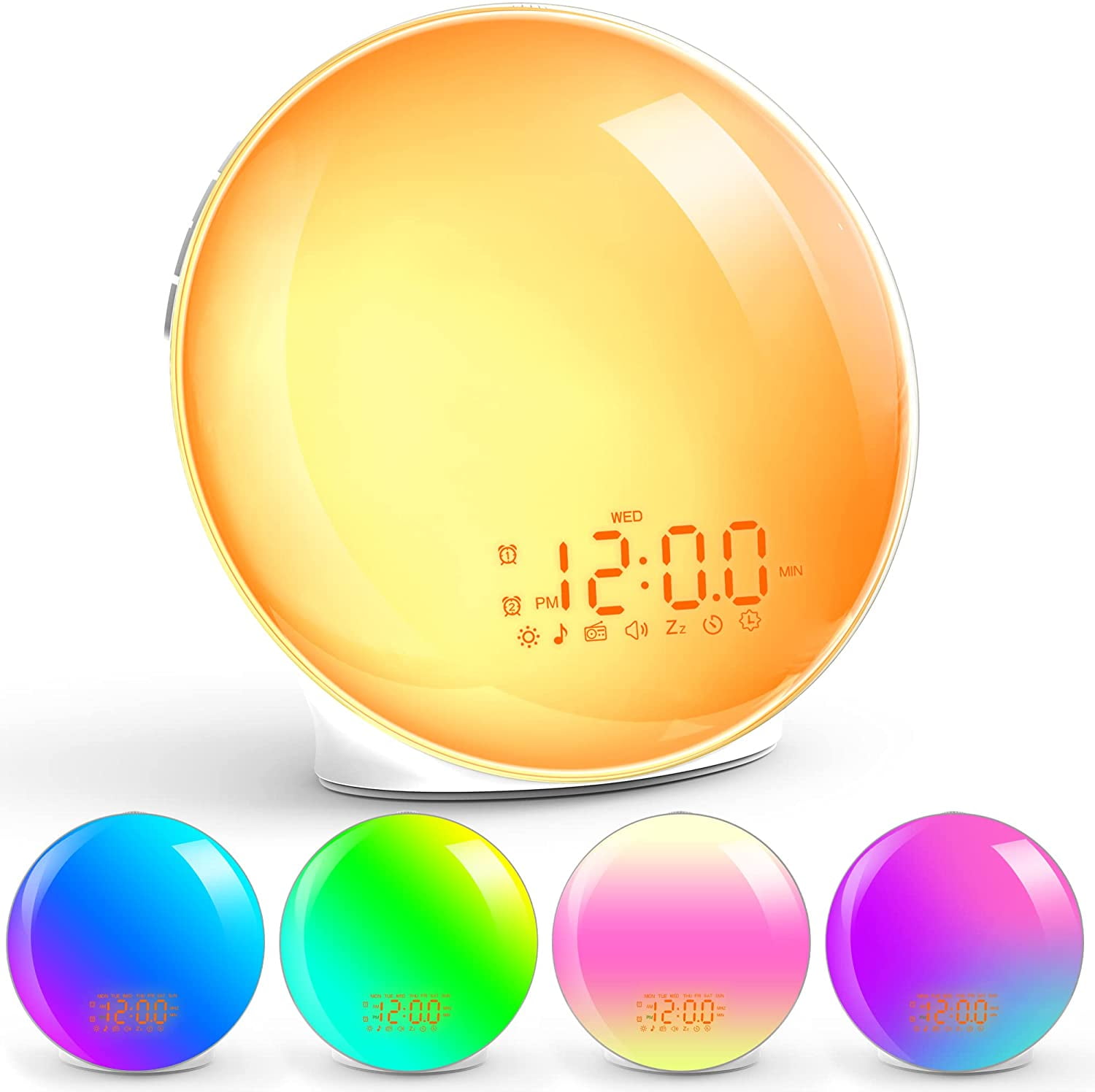 Fitfirst Wake Up Light Sunrise Alarm Clock for Heavy Sleepers, Bedroom