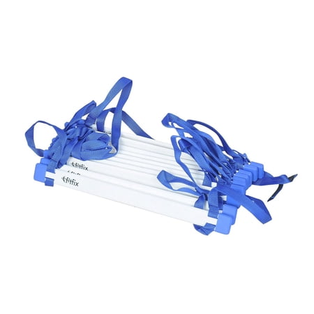 Fitfix™? PREMIUM Super Speed Flat & Heavy Fix Rungs Agility Ladder for Track & Field Sports Training for Football & Any Sports Super Speed Agility Drills (4mtr Flat & Heavy Weight) White
