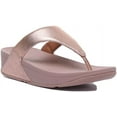 thumbnail image 1 of FitFlop Lulu Women's Leather Toe Post Sandal in Rose Gold Size 5, 1 of 6