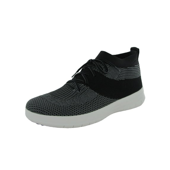 Fitflop Men Uberknit Slip On High Top Sneaker Shoe, Black/Charcoal Mix, US 11