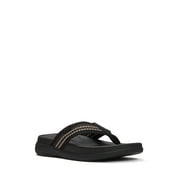 Men's F-Mode Go Stripy-Weave Toe-Post Sandals