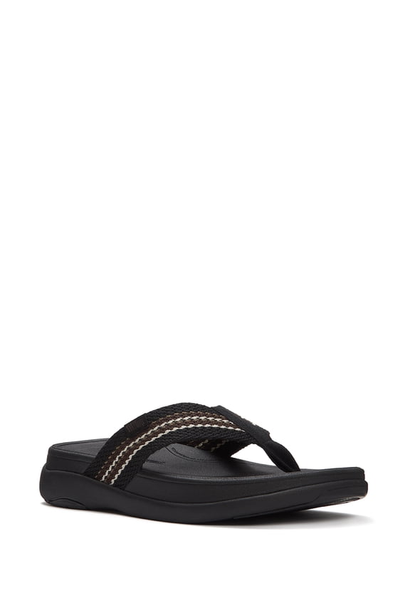Men's F-Mode Go Stripy-Weave Toe-Post Sandals