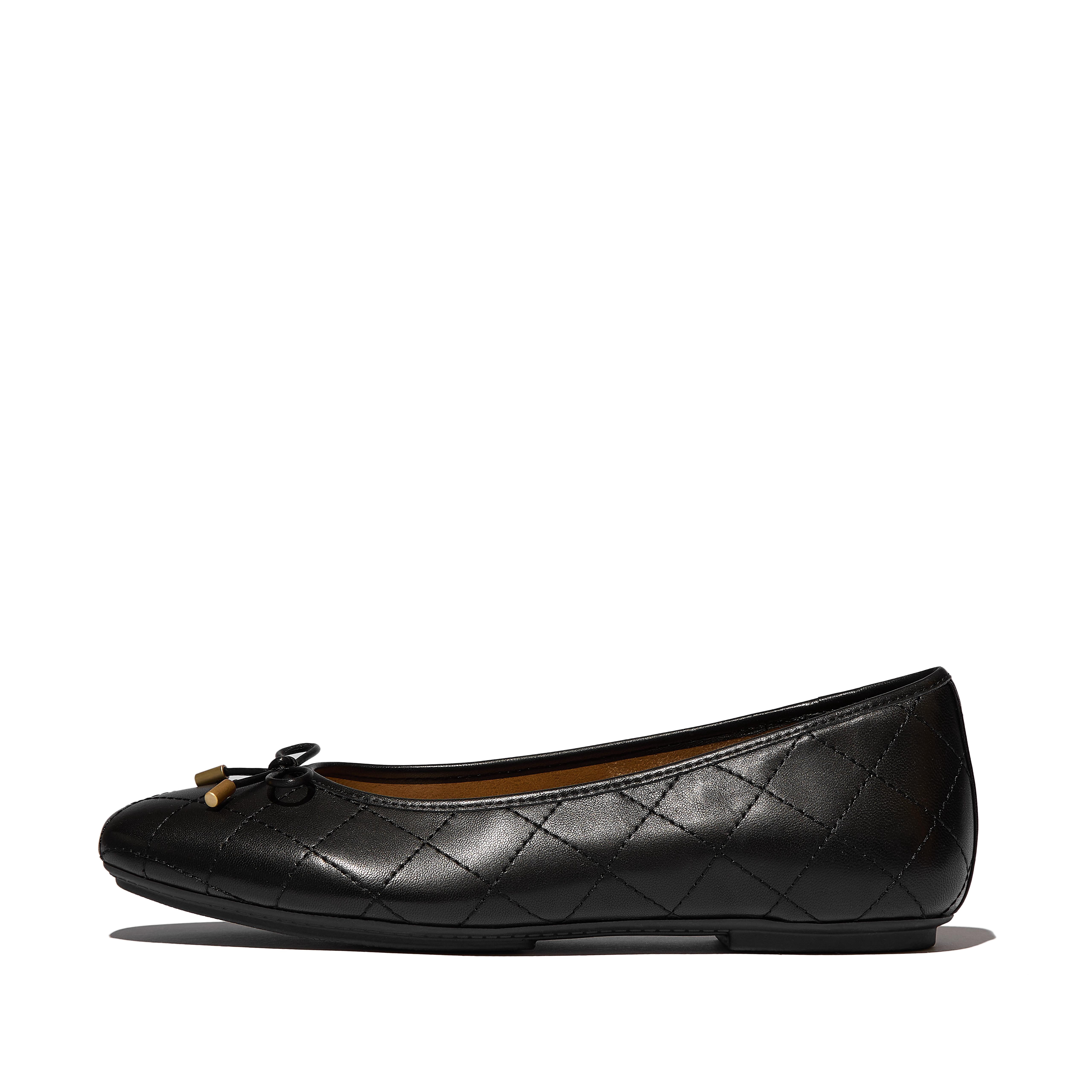 Fitflop Women's Delicato Bow Quilted-Leather Ballerina Flat