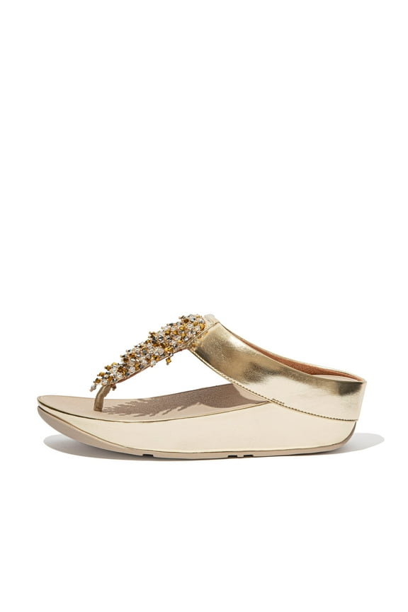 Women's Flip Flop Sandals, Platino, 7.5 US