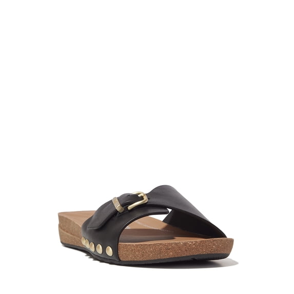 Fitflop Women's Iqushion Adjustable Buckle Leather Slides