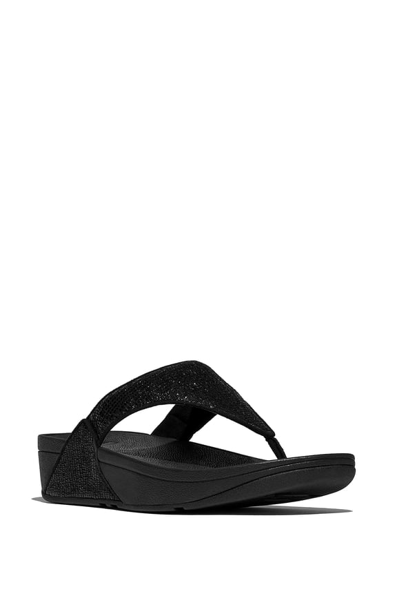 Women's Lulu Crinkled-Shimmer Toe-Post Sandals