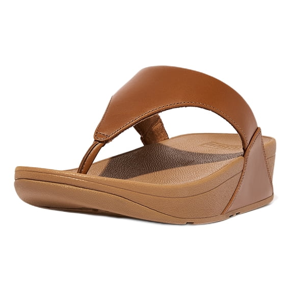 Fitflop Women's Lulu Leather Toe-Post Wedge Thong Sandals