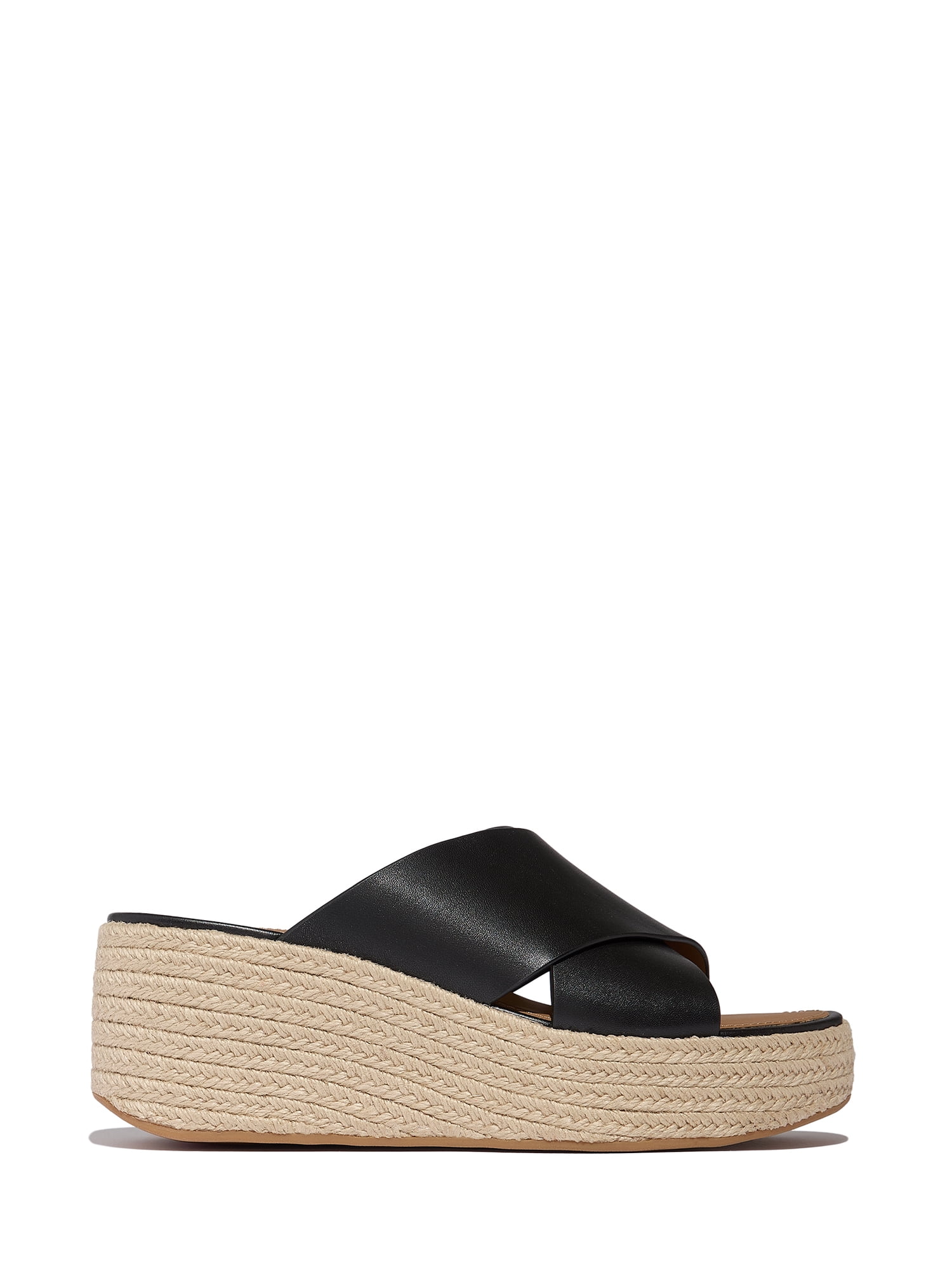 Fitflop Women's Platfforms Espadrille Leather Wedge Cross Slides