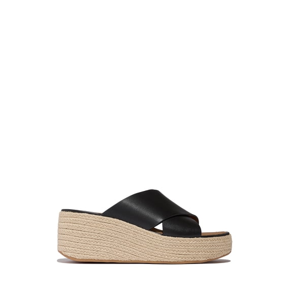 Fitflop Women's Platfforms Espadrille Leather Wedge Cross Slides