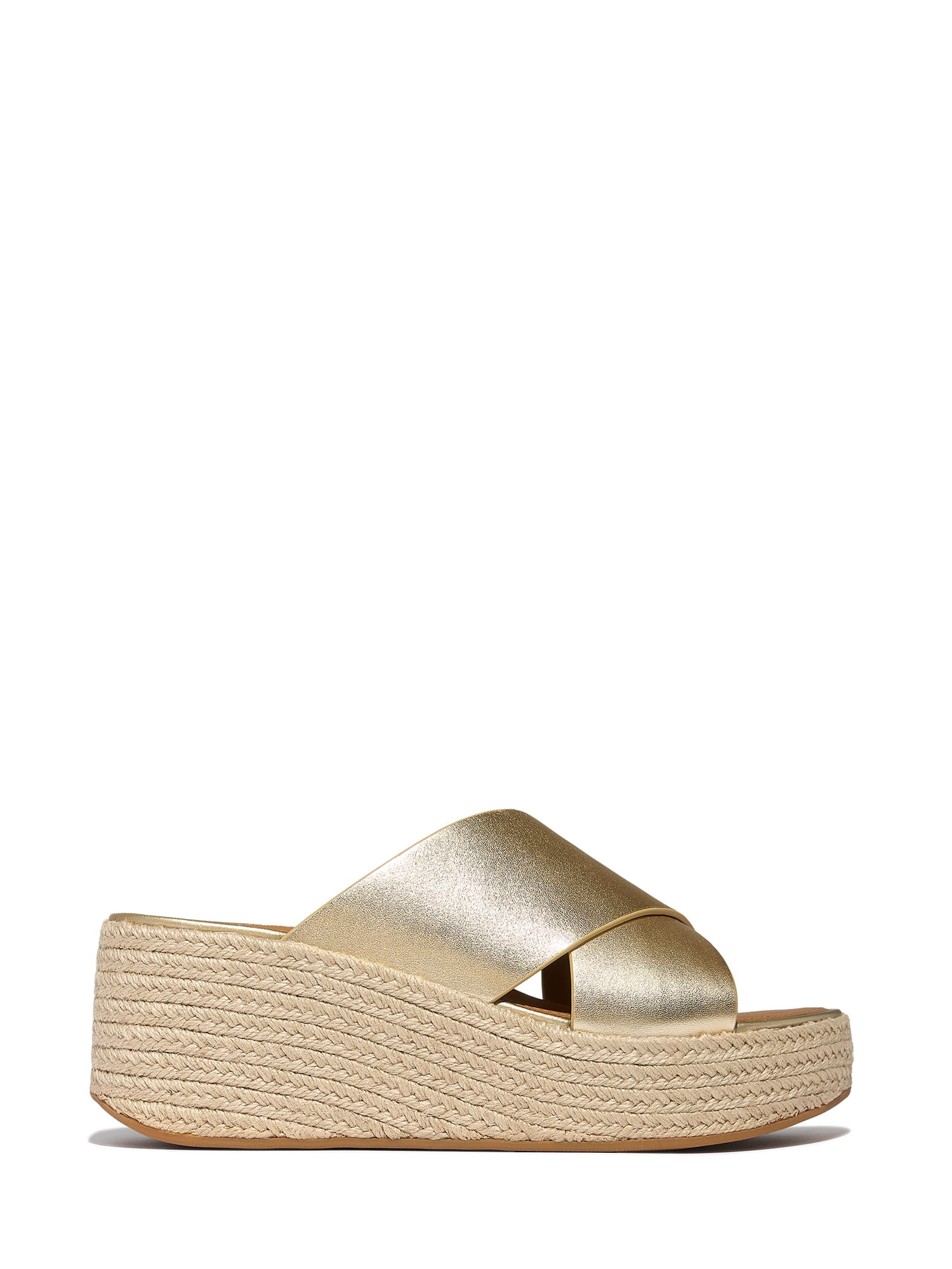 Fitflop Women's Platfforms Espadrille Leather Wedge Cross Slides