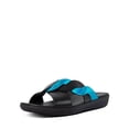 thumbnail image 1 of Fitflop Women's Reagan Rope Silp On Slide Sandals Black Blue Leather Slide (All Black, 5), 1 of 3