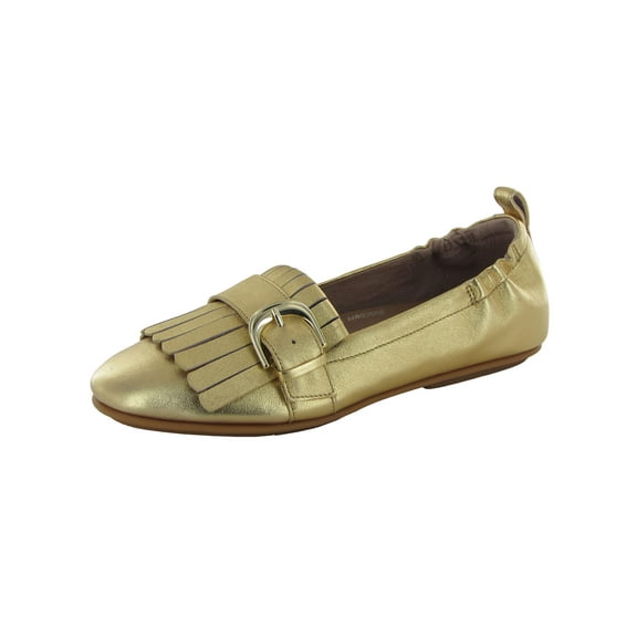 Fitflop Womens Allegro/Frankie Fringe Ballet Flat Shoes, Gold, US 9