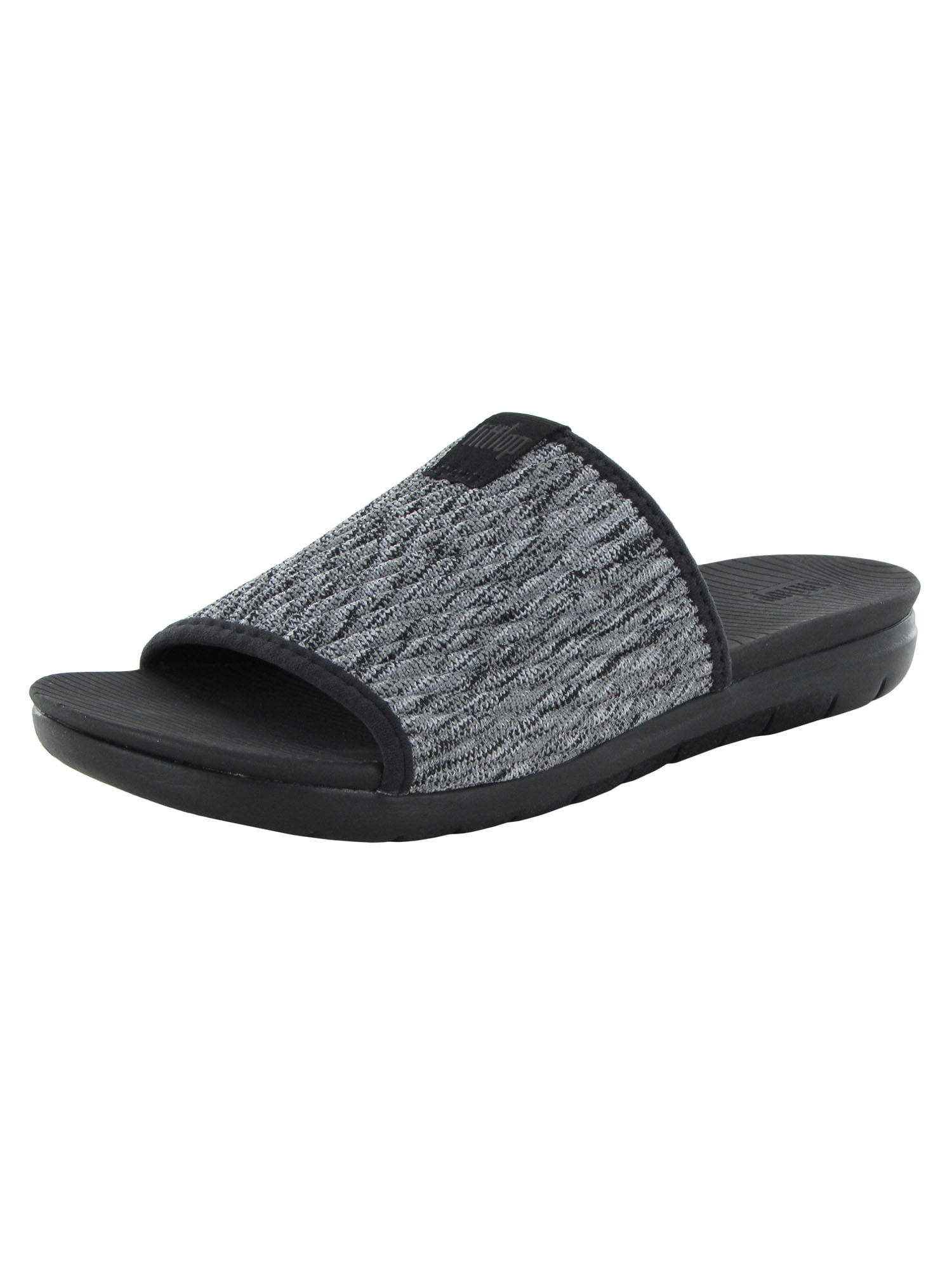 Fitflop Womens Artknit Slide Knit Pool Sandal Shoes, Black Mix, US 5 -  Walmart.com