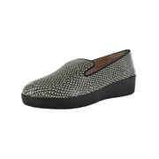Fitflop Womens Audrey Dotted Snake Leather Loafer Shoes, Natural Snake, US 5