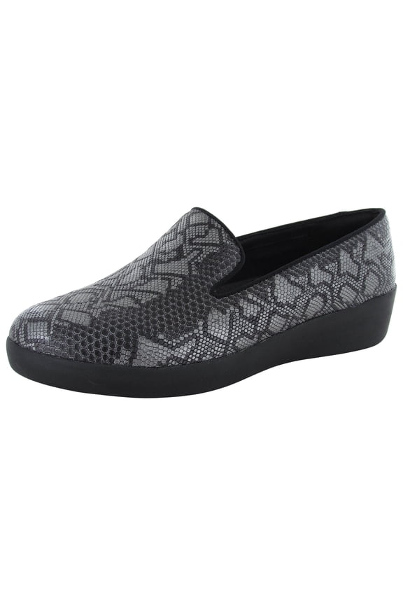 Womens Audrey Python Print Smoking Slipper Shoes, Black, US 6