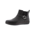 thumbnail image 1 of Fitflop Womens Bria Buckle Leather Chelsea Boot Shoes, Black, US 5, 1 of 2
