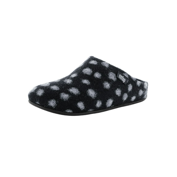 Fitflop Womens Chrissie Dots Wool Slipper Shoes, Charcoal, US 5