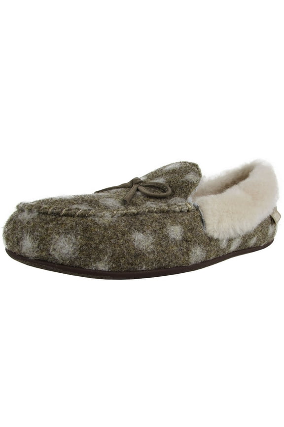Womens Clara Moccasin Dots Slipper Shoes, Taupe, US 5