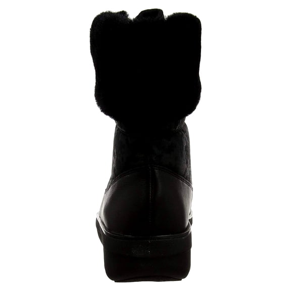 Fitflop Womens Holly Shearling Lace Up Winter Boot Shoes, Black, US 6