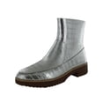 thumbnail image 1 of Fitflop Womens Kinbey Croc Embossed Ankle Boot Shoes, Silver, US 5, 1 of 3