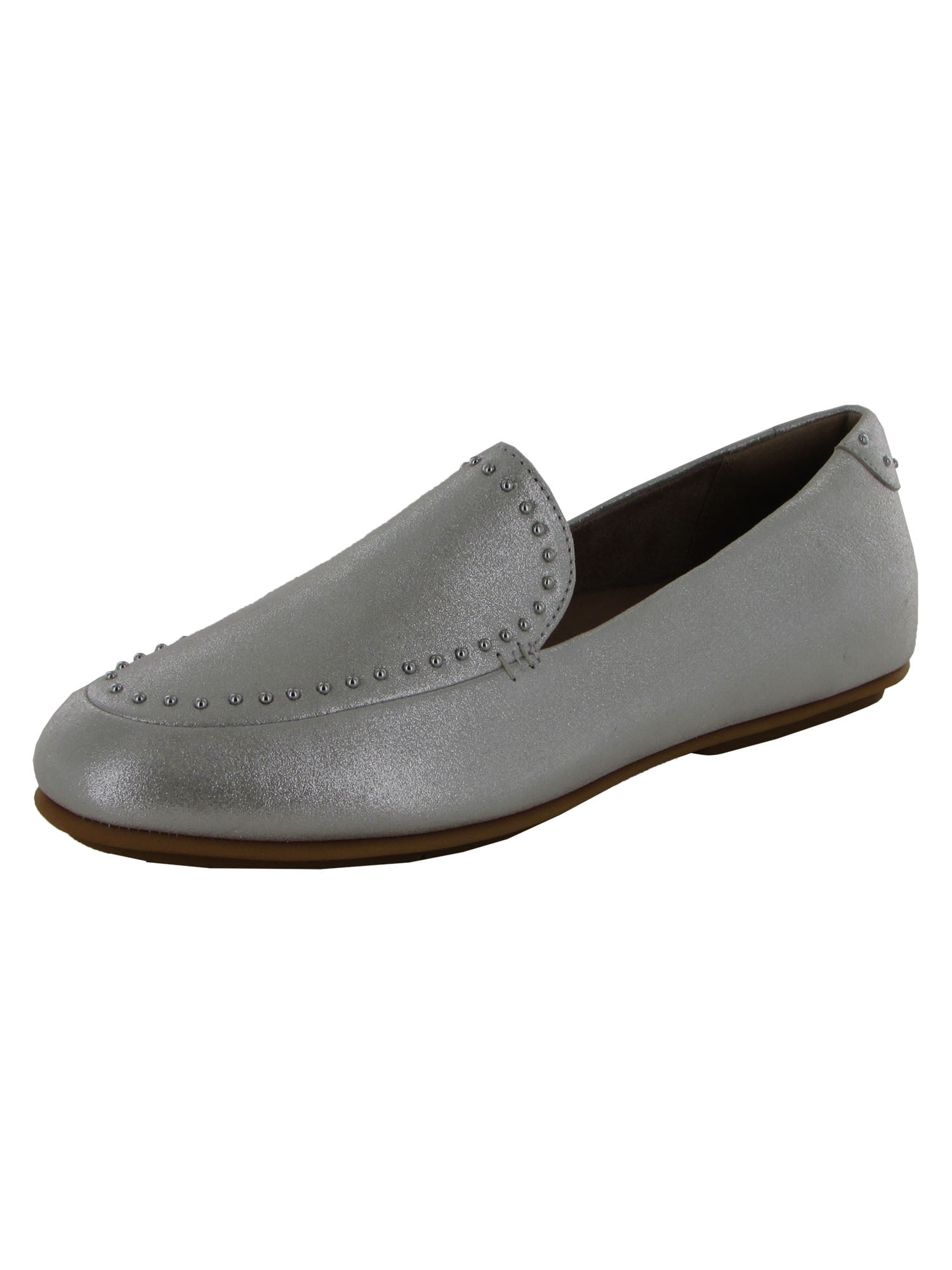 Fitflop Womens Lena Microstud Suede Loafer Shoes, Silver, US Fitflop Womens Lena Microstud Suede Loafer Shoes, Silver, US