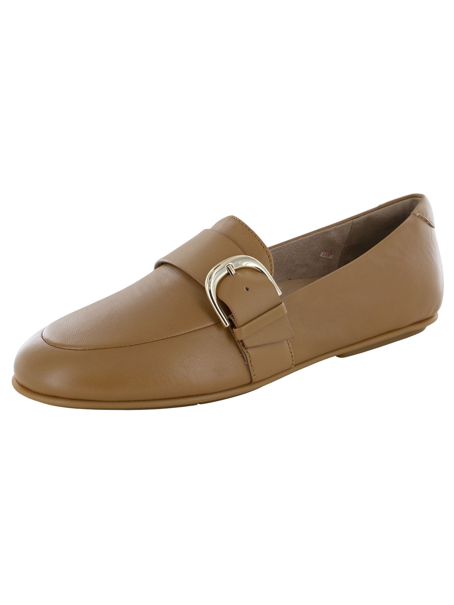 Fitflop Tan Leather Loafers FitFlop Womens Laceless Loafers Slip on Leather Derby  main image 3