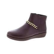 Fitflop Womens Pia Chain Leather Boot Shoes, Deep Plum, US 5