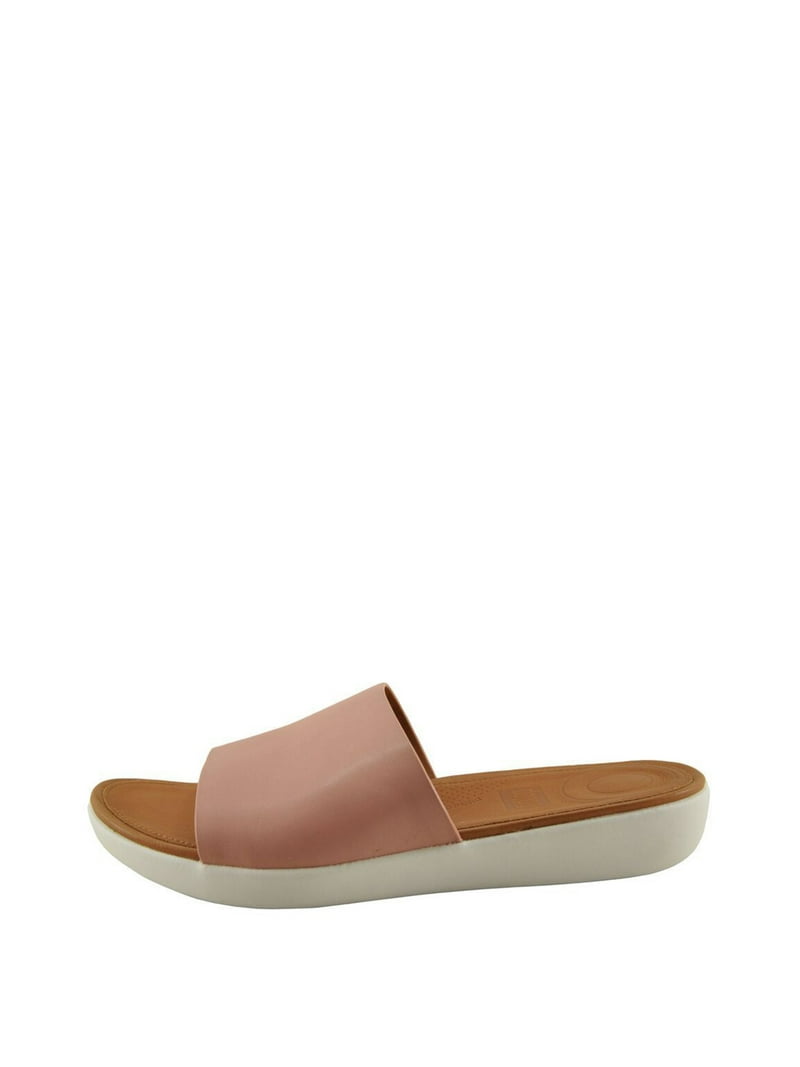 FitFlop Women's Sola Leather Slide Sandals, Dusky Pink, US
