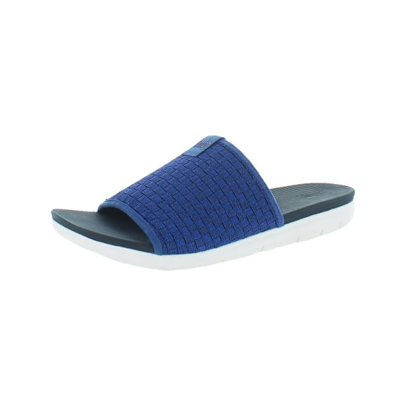 Fitflop Womens Stripknit Slide Pool Sandal Shoes, Midnight Navy, US 6