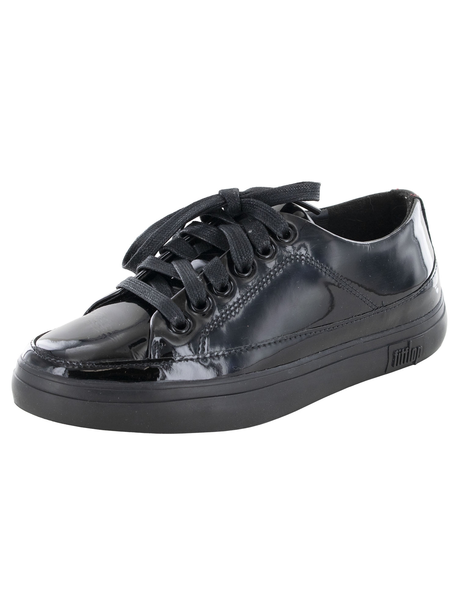så meget Fancy affjedring Fitflop Womens Super T Patent Leather Sneaker Shoes, Black, US 5 -  Walmart.com