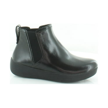 Fitflop Womens Superchelsea Pull On Leather Boot Shoes, All Black, US 5