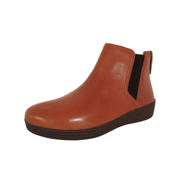 Fitflop Womens Superchelsea Pull On Leather Boot Shoes, Dark Tan, US 5