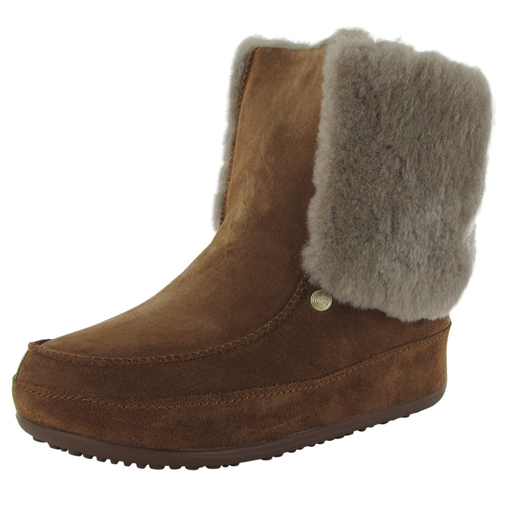 Fitflop Womens Supercuff Mukluk Ankle Boot Shoes, Chestnut, US 10