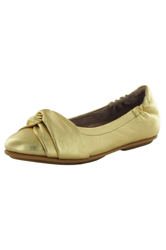 Womens Twiss Leather Ballerina Flat Shoes, Artisan Gold, US 6