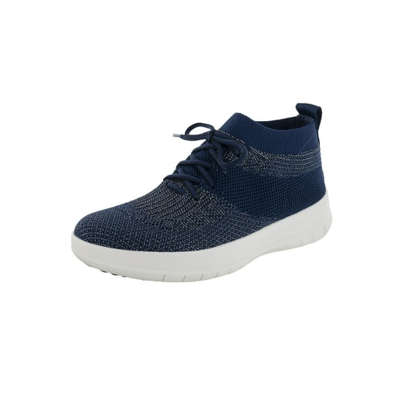 Fitflop Womens Uberknit Slip On High Top Sneakers, Midnight Navy/Pewter, US 5