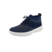 Fitflop Womens Uberknit Slip On High Top Sneakers, Midnight Navy/Pewter, US 5